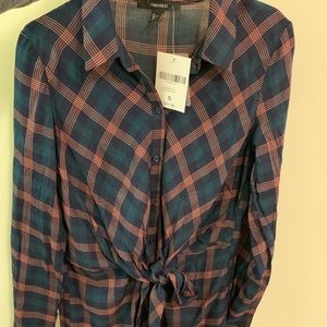 Fall plaid long sleeve dress